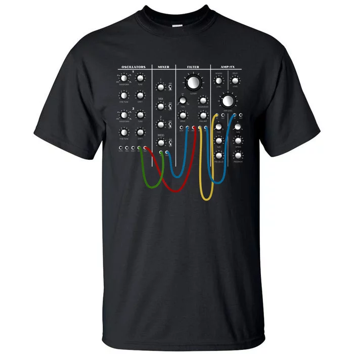 Analog Modular Synthesizer Panel Electronic Musician Tall T-Shirt