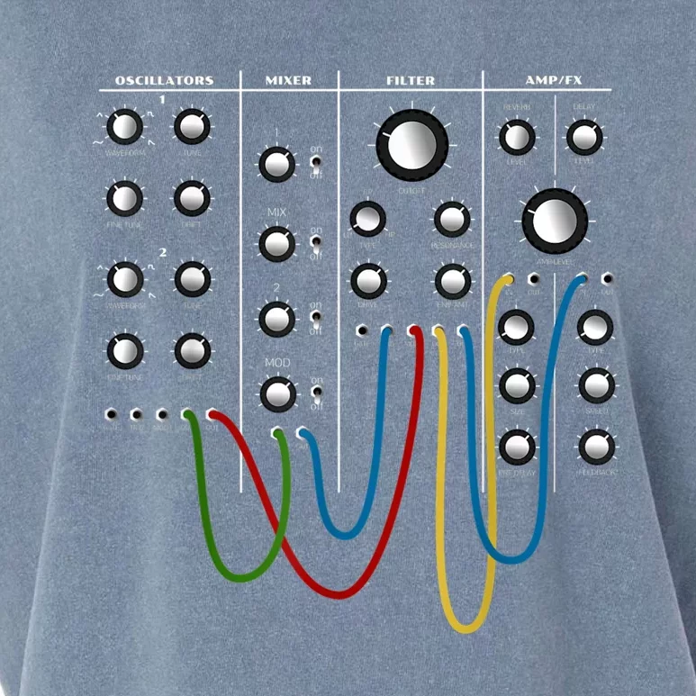 Analog Modular Synthesizer Panel Electronic Musician Garment-Dyed Women's Muscle Tee