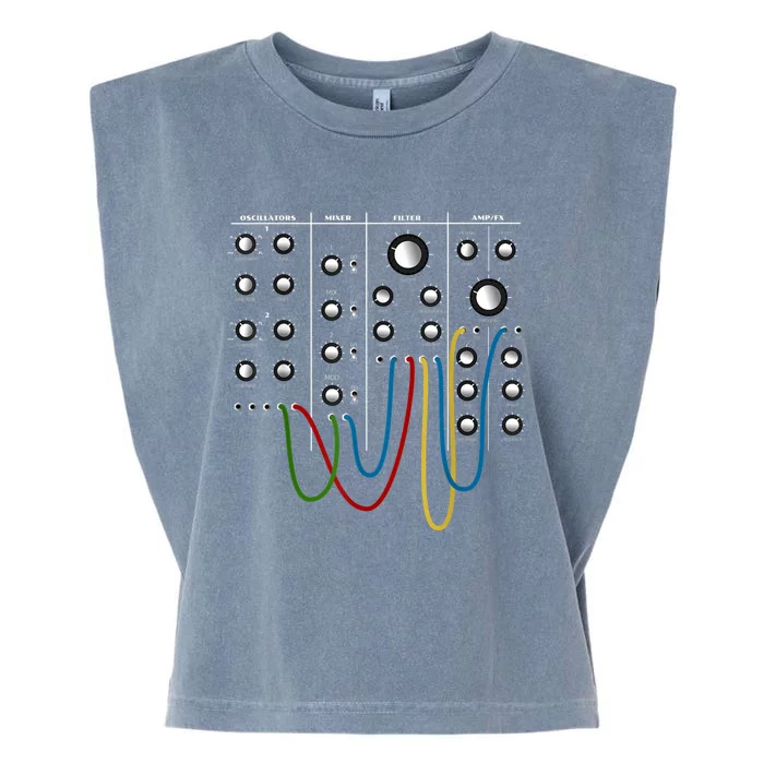 Analog Modular Synthesizer Panel Electronic Musician Garment-Dyed Women's Muscle Tee