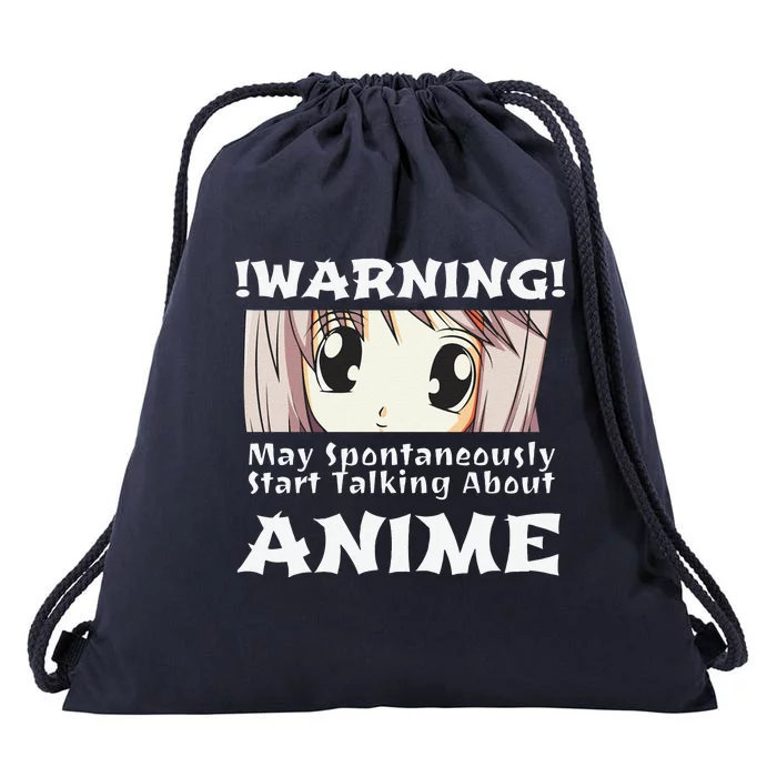 Anime May Spontaneously Talk About Anime Drawstring Bag