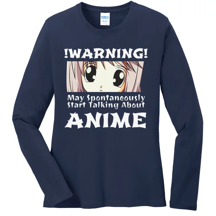 Anime May Spontaneously Talk About Anime Ladies Long Sleeve Shirt