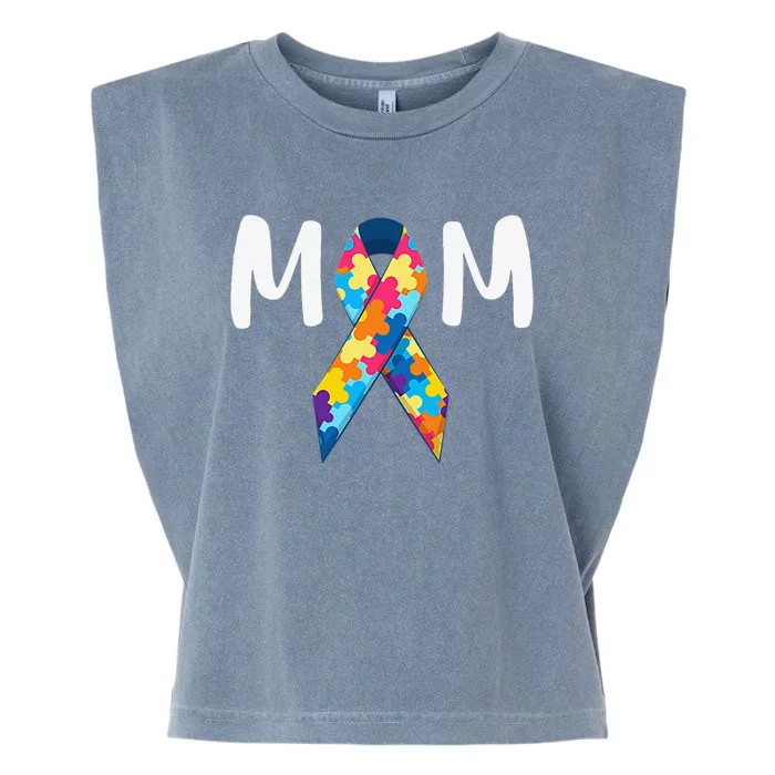 Autism Mom Support Awareness Autistic Parents Gifts Garment-Dyed Women's Muscle Tee