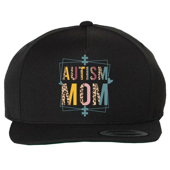 Autism Mom Superpower Autism Awareness Day Gift Wool Snapback Cap