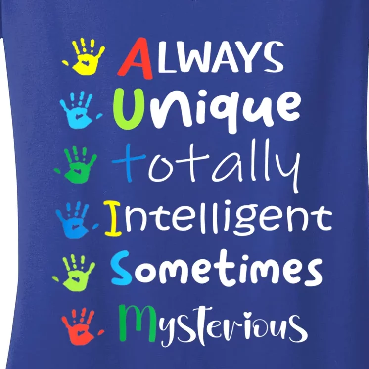 Autism Mom Shirt Autism Awareness Shirt Autistic Boys Girls Women's V-Neck T-Shirt