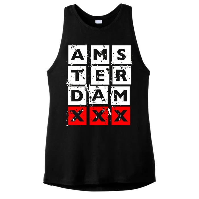 Amsterdam Red Light District Ladies Tri-Blend Wicking Tank