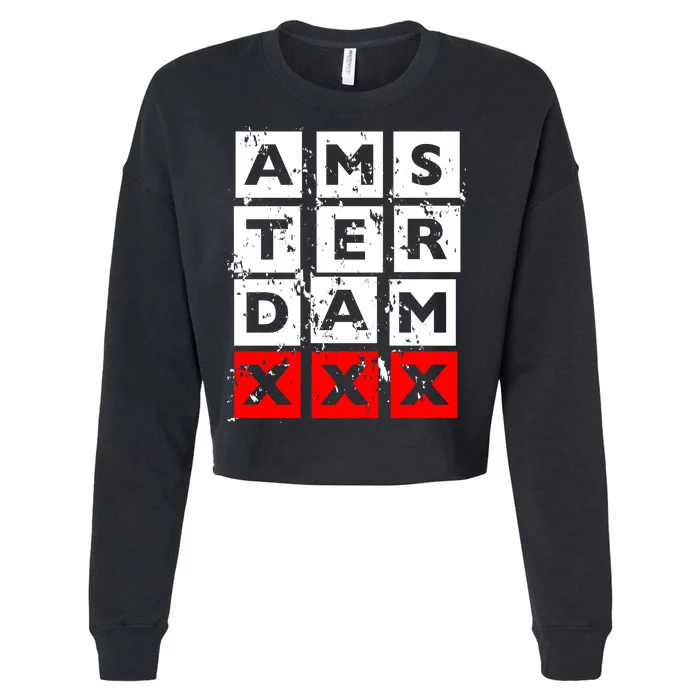 Amsterdam Red Light District Cropped Pullover Crew