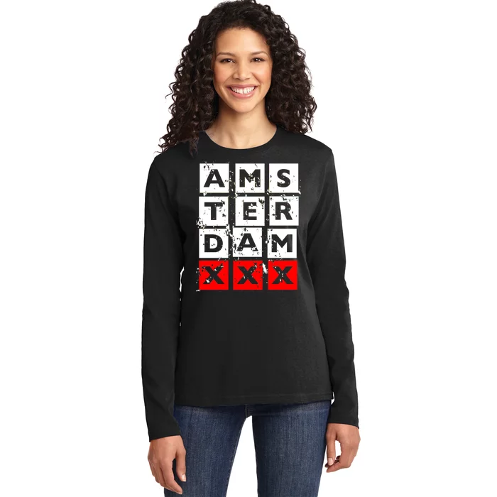 Amsterdam Red Light District Ladies Long Sleeve Shirt