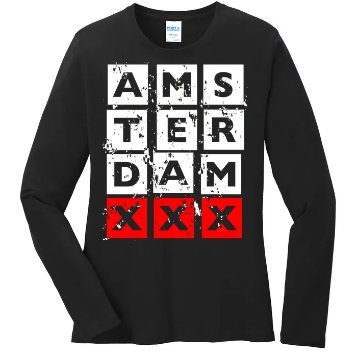 Amsterdam Red Light District Ladies Long Sleeve Shirt