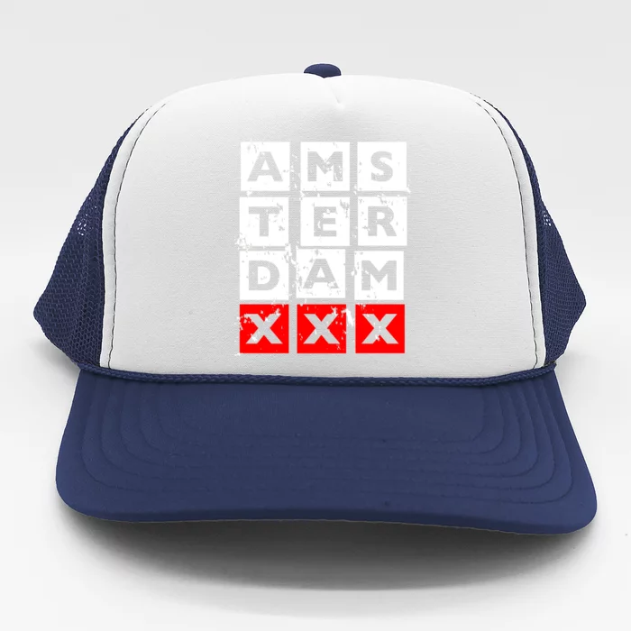 Amsterdam Red Light District Trucker Hat