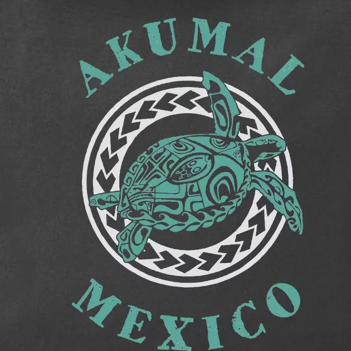 Akumal Mexico Tribal Tattoo Sea Turtle Zip Tote Bag