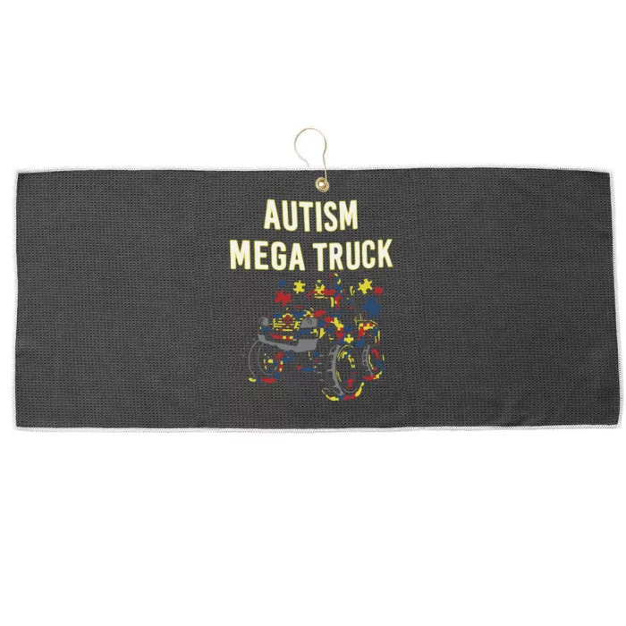 Autism Mega Truck Large Microfiber Waffle Golf Towel