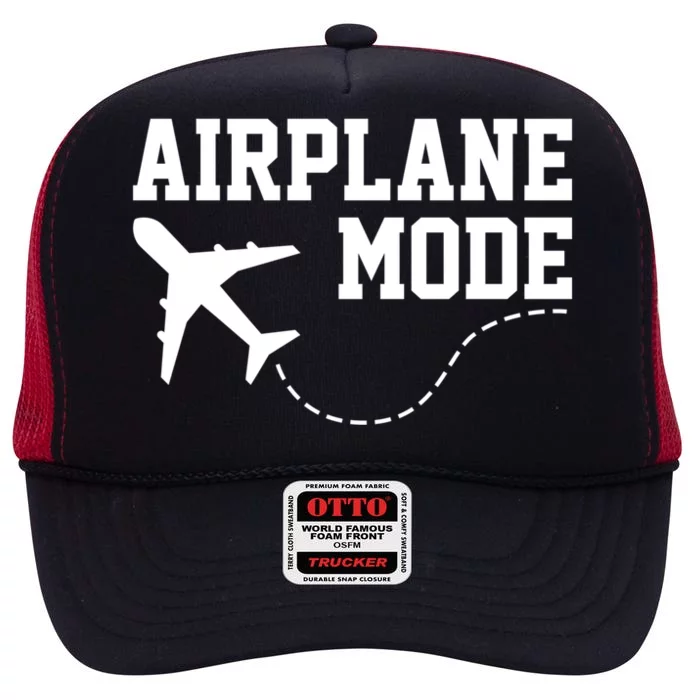 Airplane Mode Traveling Vacation Gift High Crown Mesh Trucker Hat