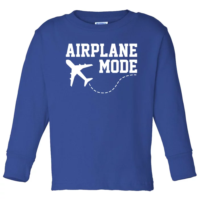 Airplane Mode Traveling Vacation Gift Toddler Long Sleeve Shirt