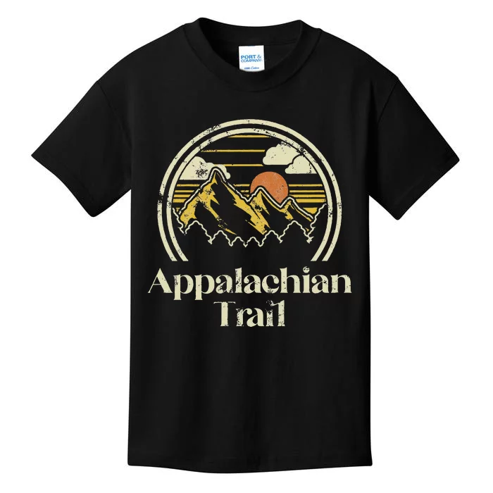 Appalachian Mountains Trail Vintage Hiking Camp Retro Kids T-Shirt