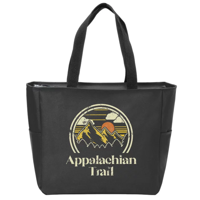 Appalachian Mountains Trail Vintage Hiking Camp Retro Zip Tote Bag