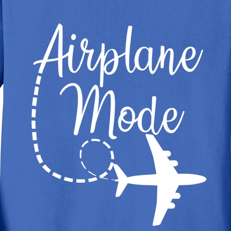 Airplane Mode Traveling Vacation Traveler Adventure Gift Kids Long Sleeve Shirt