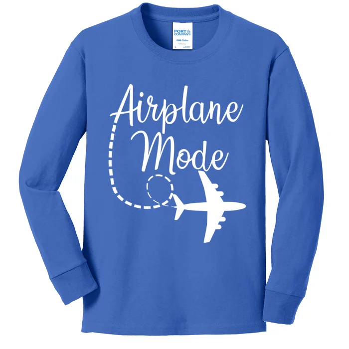 Airplane Mode Traveling Vacation Traveler Adventure Gift Kids Long Sleeve Shirt