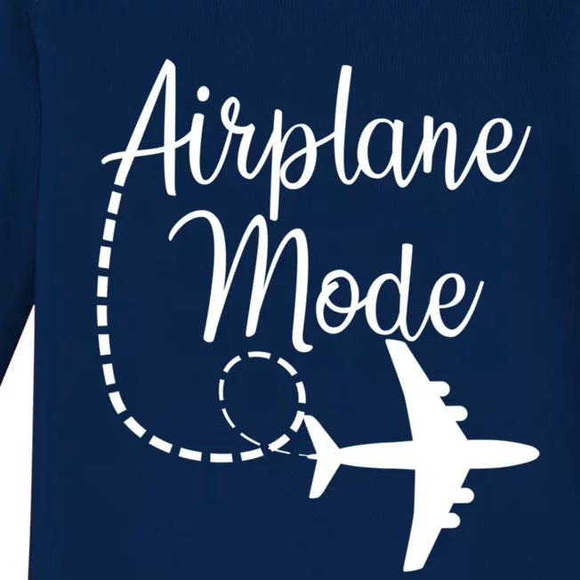 Airplane Mode Traveling Vacation Traveler Adventure Gift Baby Long Sleeve Bodysuit