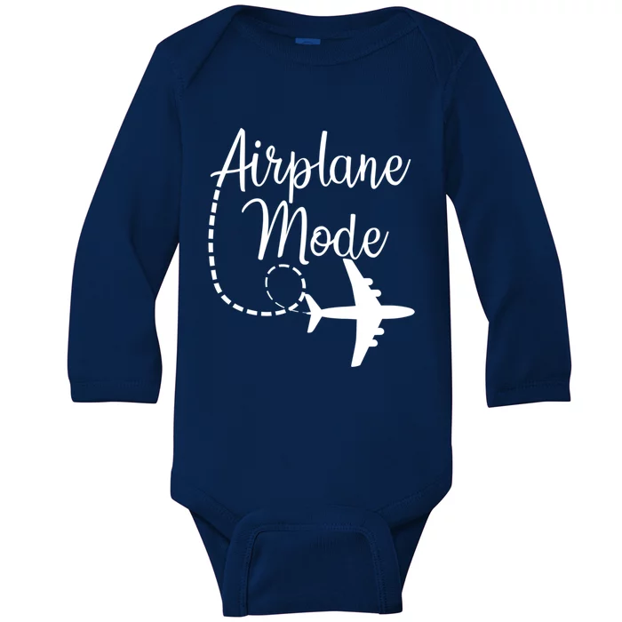 Airplane Mode Traveling Vacation Traveler Adventure Gift Baby Long Sleeve Bodysuit