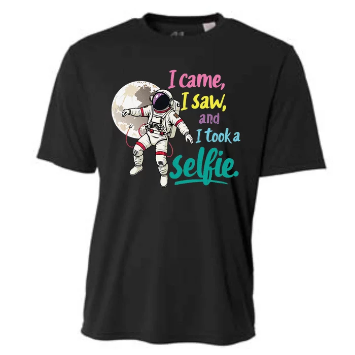 Astronaut Museum Travel Space I Came I Saw I Took A Selfie Cooling Performance Crew T-Shirt