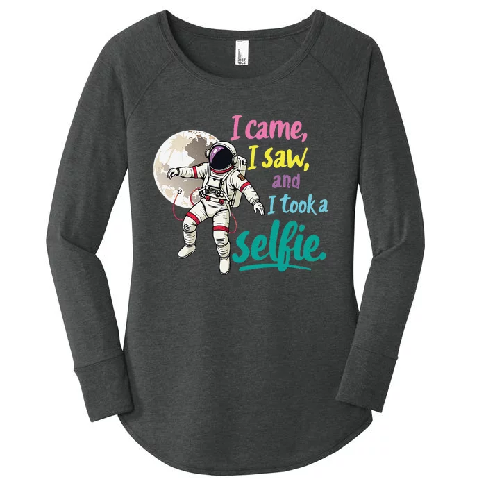 Astronaut Museum Travel Space I Came I Saw I Took A Selfie Women's Perfect Tri Tunic Long Sleeve Shirt