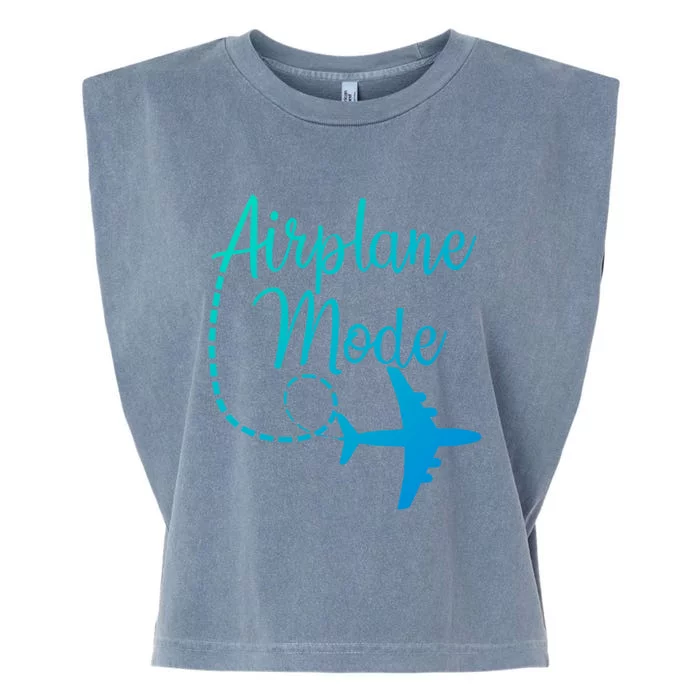 Airplane Mode Traveling Vacation Traveler Adventure Gift Garment-Dyed Women's Muscle Tee