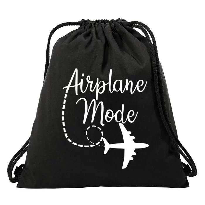 Airplane Mode Traveling Vacation For Girls And Womens Gift Drawstring Bag