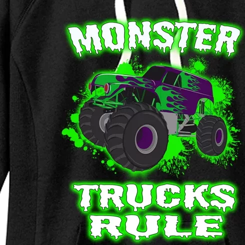 Awesome Monster Trucks Rule Women's Fleece Hoodie