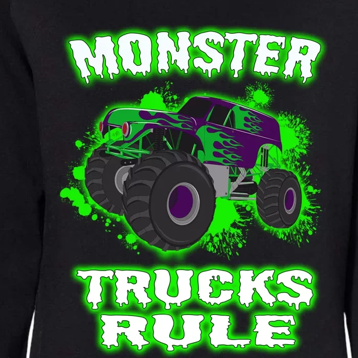 Awesome Monster Trucks Rule Womens California Wash Sweatshirt