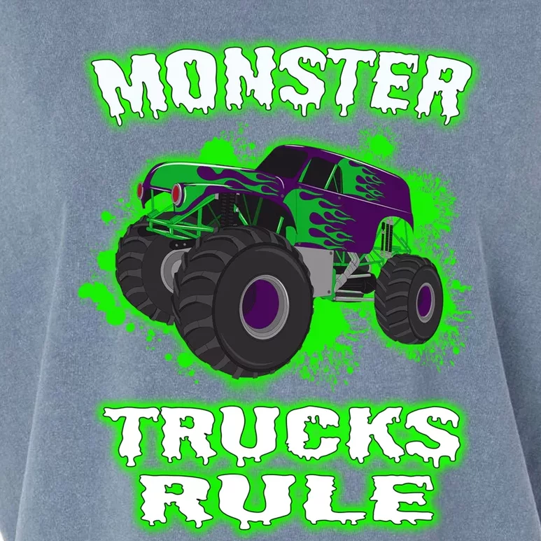 Awesome Monster Trucks Rule Garment-Dyed Women's Muscle Tee