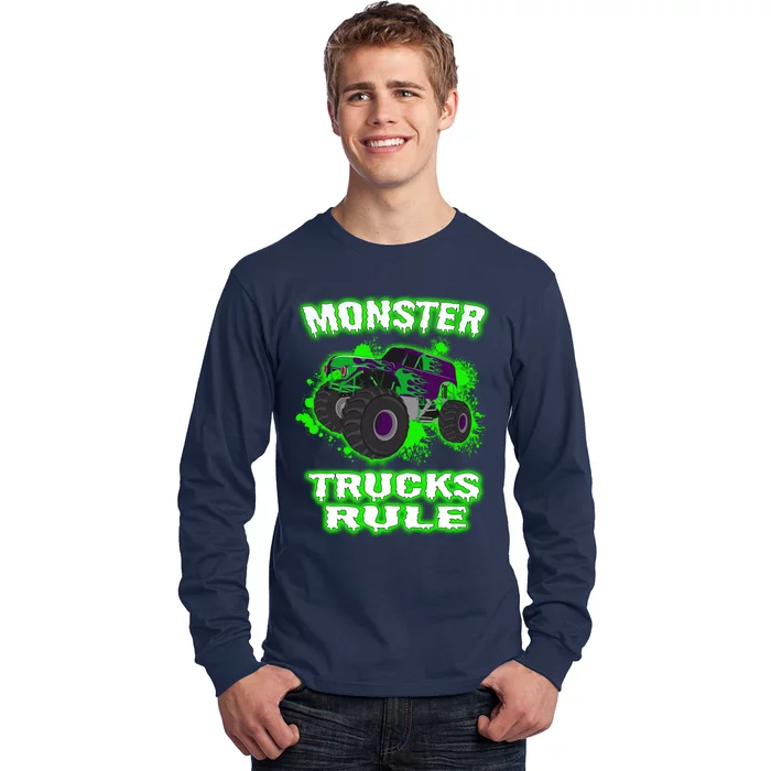 Awesome Monster Trucks Rule Long Sleeve Shirt