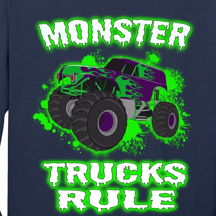 Awesome Monster Trucks Rule Long Sleeve Shirt