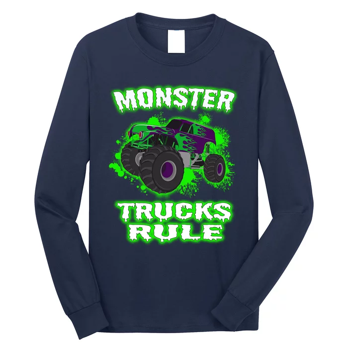 Awesome Monster Trucks Rule Long Sleeve Shirt