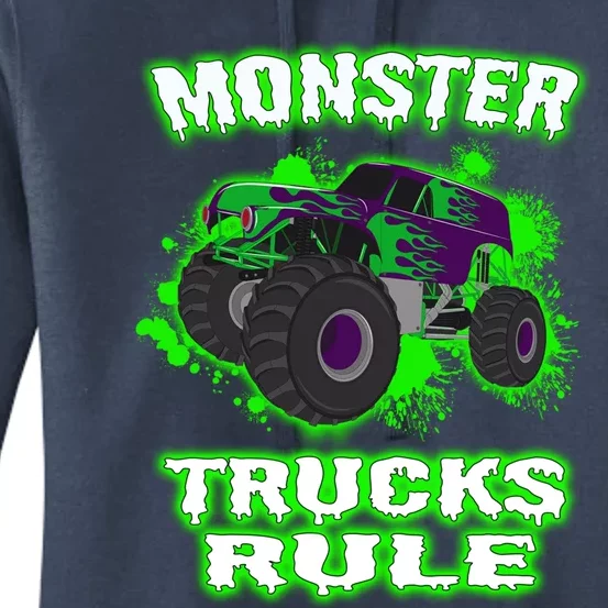 Awesome Monster Trucks Rule Women's Pullover Hoodie