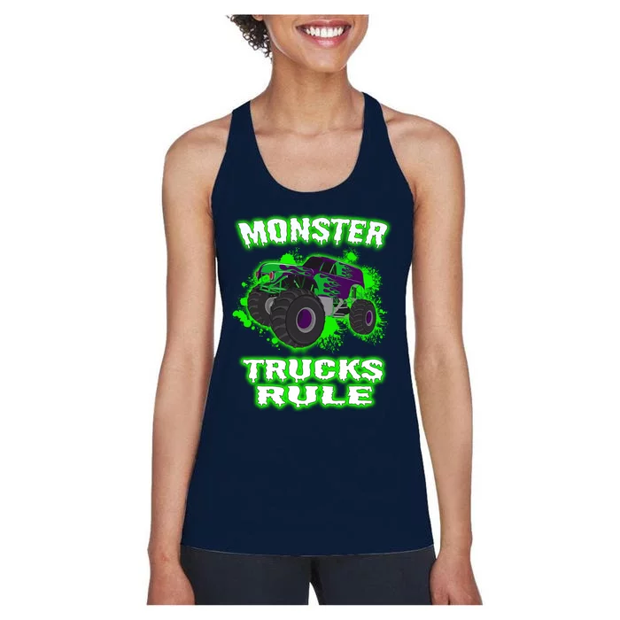 Awesome Monster Trucks Rule Women's Racerback Tank