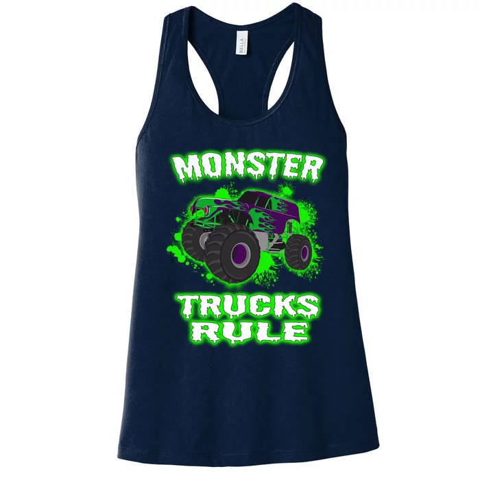 Awesome Monster Trucks Rule Women's Racerback Tank