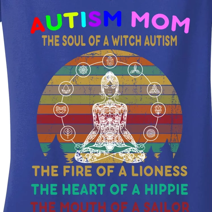 Autism Mom The Soul Of A Witch Autism Awareness Gift Women's V-Neck T-Shirt