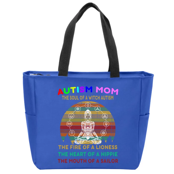 Autism Mom The Soul Of A Witch Autism Awareness Gift Zip Tote Bag