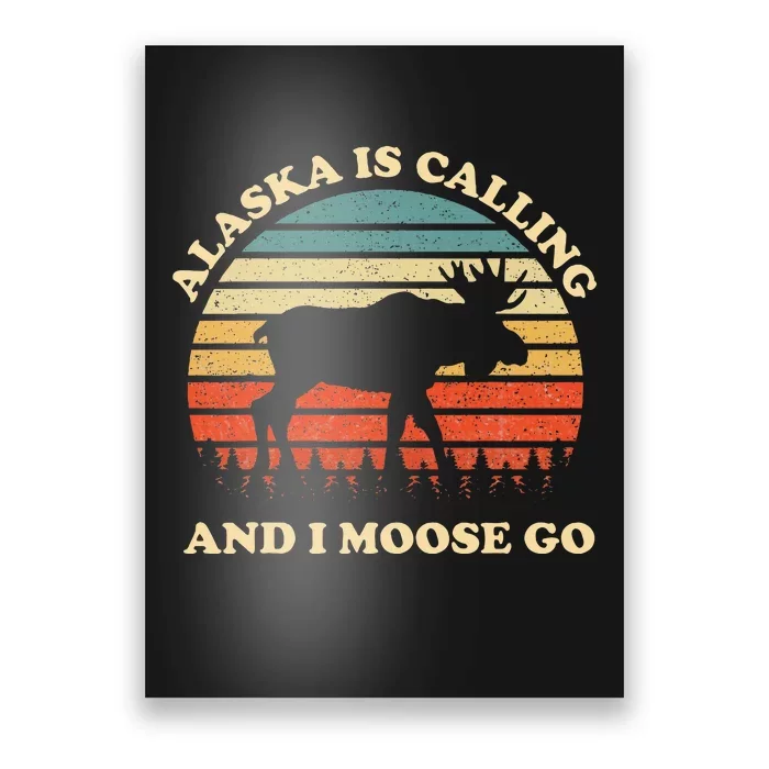 Alaska Moose Tourist Travel Poster