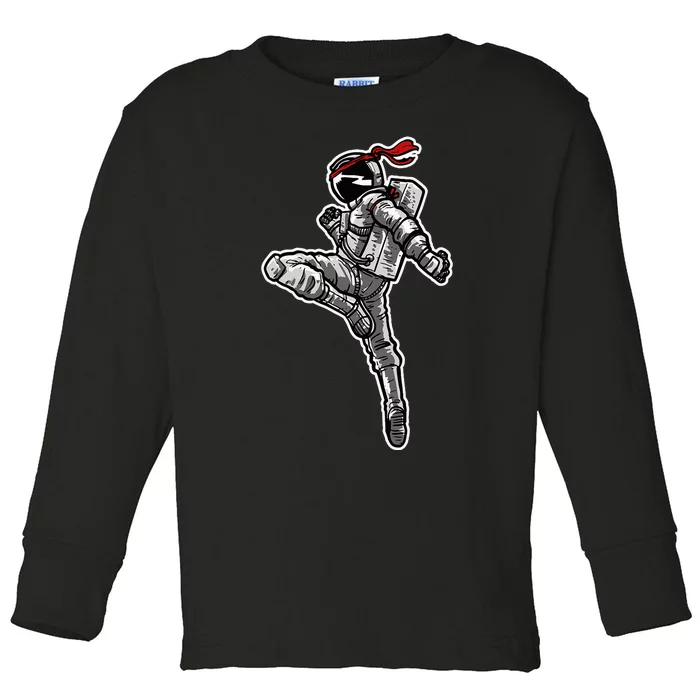 Astronaut Muay Thai Boxing Karate Kickboxing Toddler Long Sleeve Shirt