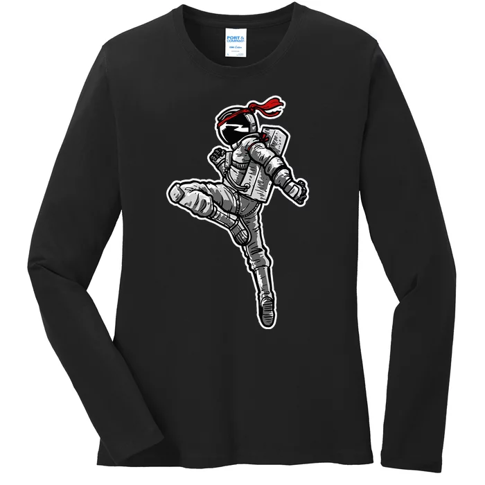 Astronaut Muay Thai Boxing Karate Kickboxing Ladies Long Sleeve Shirt