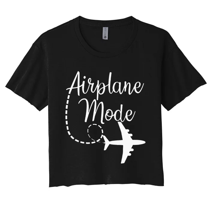 Airplane Mode Traveling Vacation Traveler Adventure Long Sleeve Women's Crop Top Tee