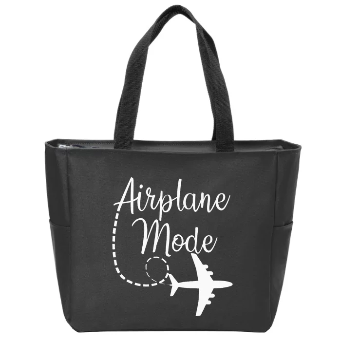 Airplane Mode Traveling Vacation Traveler Adventure Long Sleeve Zip Tote Bag