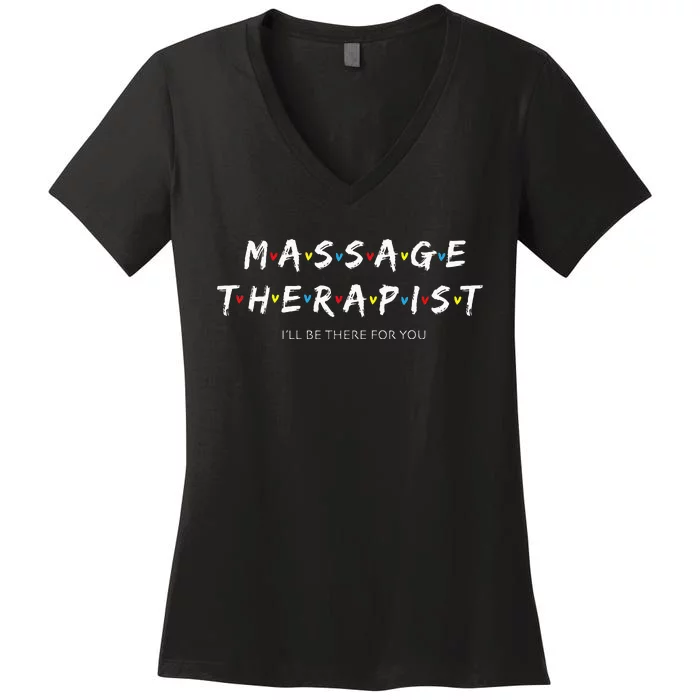 Adorable Massage Therapist Christmas Gift For Therapy Women's V-Neck T-Shirt