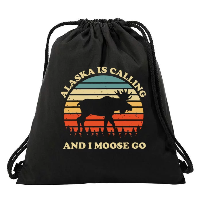 Alaska Moose Tourist Travel Funny Drawstring Bag