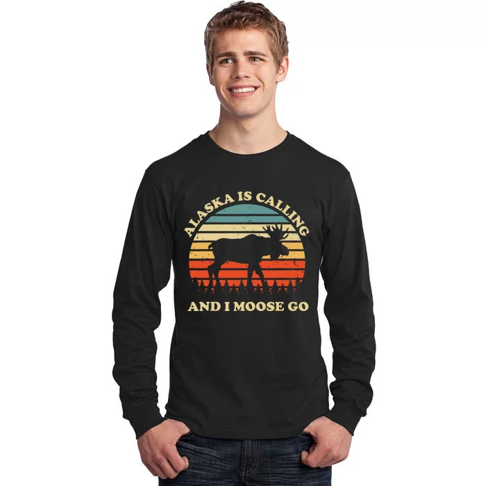 Alaska Moose Tourist Travel Funny Tall Long Sleeve T-Shirt