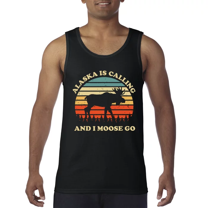 Alaska Moose Tourist Travel Funny Tank Top