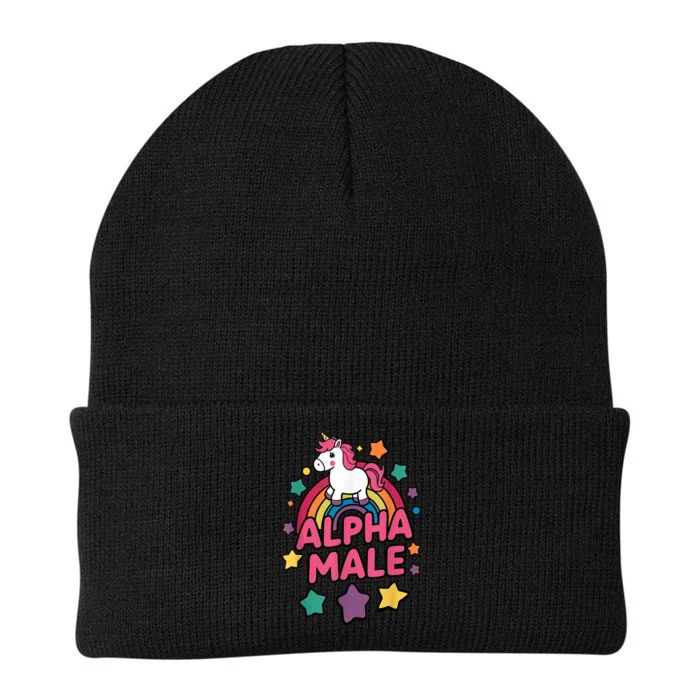 Alpha Male Unicorn Funny Embarrassing Joke Ironic Knit Cap Winter Beanie