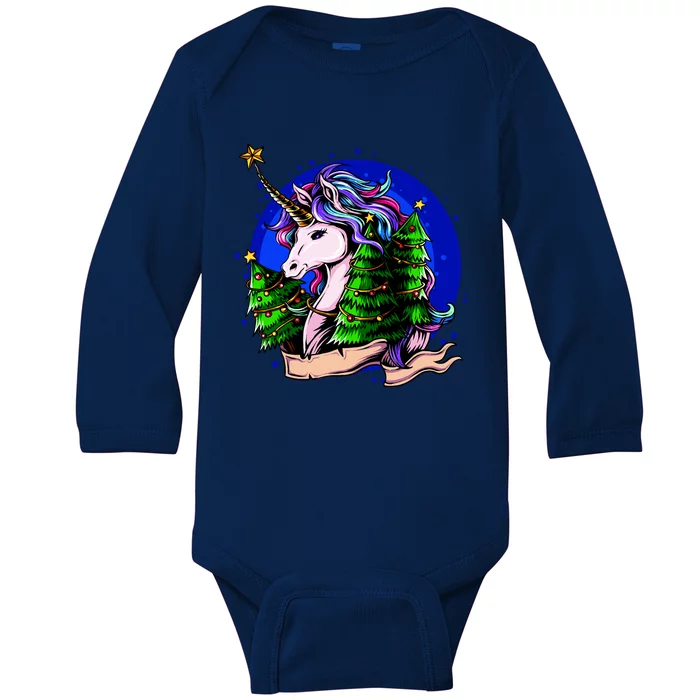 A Magical Unicorn Christmas Baby Long Sleeve Bodysuit