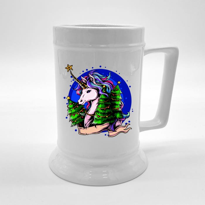 A Magical Unicorn Christmas Front & Back Beer Stein